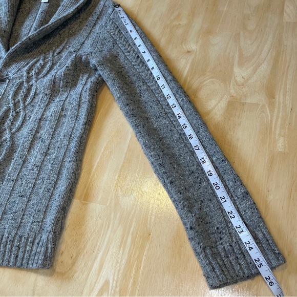 Coldwater Creek Wool Blend Shawl Neck Toggle Cardigan Sweater - Gray - Picture 13 of 15